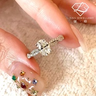 ［Real Moissanite］Can Pass Diamond Test 18K Gold Egg Shaped Twist Arm Ring MRG089 Moissanite Diamond