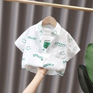 Children Shirt Men Short-Sleeved Boy Shirt Cotton Baby Thin Style Boy Baby Handsome Top Printing