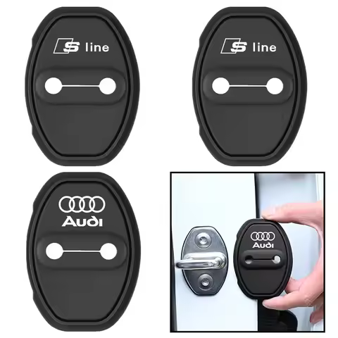 2/4pcs Silicone Car Door Lock Buckle Protector Cover For Audi Sline TT A1 A2 A3 A4 A5 A6 A7 1.8T 2.0