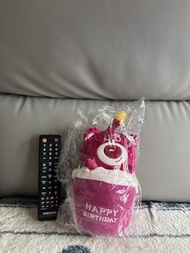 迪士尼 Lotso 熊抱哥 生日蛋糕造型毛絨公仔