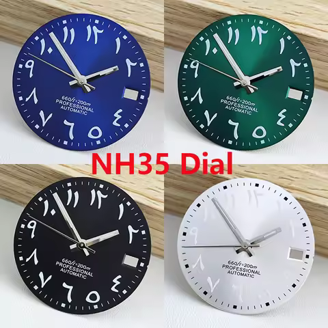 new NH35 Dial 28.5mm S logo Sunray Green Luminous Mod Fit NH35 Modified Replacement Parts for seiko 