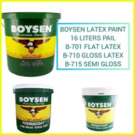 ◸ ☂ ♙ Boysen Permacoat Latex Pail 16L Acrylic 16 liters Semi Gloss Flat Latex Gloss Latex 701 715 7