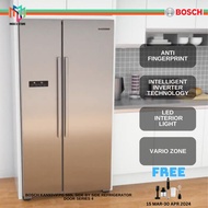 Bosch KAN93VIFPG 560L Side by Side Refrigerator Door Series 4 Stainless Steel Fridge (Anti-Fingerpri