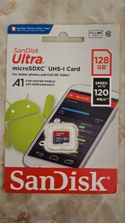 NEW 全新 SanDisk 128GB micro SD card 記憶卡，原價$259 ，現$150出售