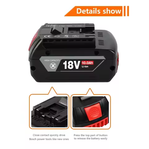 NEW 18V 6AH-10Ah Rechargeable Li-Ion Battery for Bosch 18V Power Tool Backup 6000mah Portable Replac