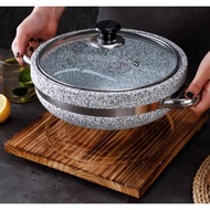 【READY STOCK】22CM Natural Stone Pot Heat Retention Stone Clay Pot Heavy Duty Stone Pot 天然石头锅石锅