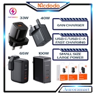 Original Mcdodo Gan Charger 33W 40W 65W 100W Kepala Charger Fast Charging Adapter Adaptor PD Type C 
