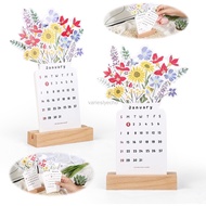 2024 Bloomy Flowers Desk Calendar, Flower Desk Calendar 2024,Mini Desk Calendar 2024, Creative Flower for Office Desk Decor