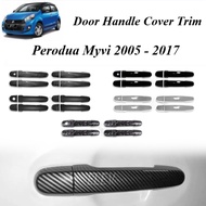 Perodua Myvi (2005-2017) & Perodua Alza (2009-2021)  Door Handle Cover Trim Chrome Carbon Matte Blac