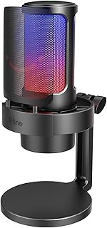 FIFINE Gaming Microphone, USB PC Mic for Streaming, Podcasts, Recording, Condenser Computer Desktop 