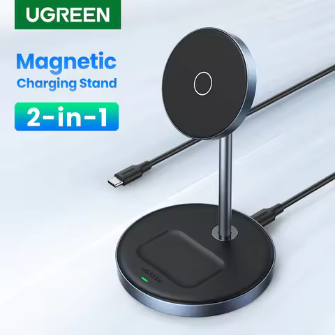 UGREEN Magnetic Wireless Charger Stand 7.5W 2-in-1 Charging Stand For iPhone 16 17 Pro Max/iPhone 14
