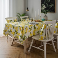 Printed Table Small Tablecloth Tablecloth Style Fresh Yellow Red Hange Mesh Waterproof Fabric Lemon 