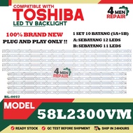 58L2300VM COMPATIBLE WITH TOSHIBA 58 INCH LED TV BACKLIGHT ( LAMPU TV ) 58" TOSHIBA LED BACKLIGHT
