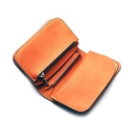 Redmoon Short Wallet S-HD01 / Heavy Duty OTN Oil Leather / Red Brown / One-Wing Zipper Type