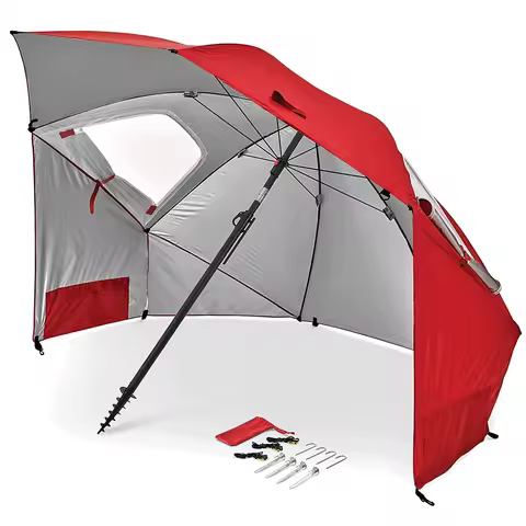 Outdoor Large Sunshade Uv Sunscreen Custom Beach Umbrella Fishing Camping Tent Pergola Windproof Umb