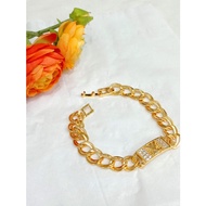 24k gold motif plate bracelet/ bracelet