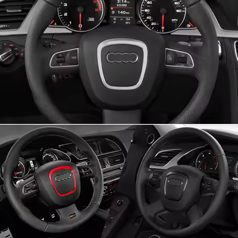 Car Styling Steering Wheel Center Badge Decoration Cover For Audi A3 8P A4 B7 A5 A6 C6 A7 A8 Q5 Q7 S