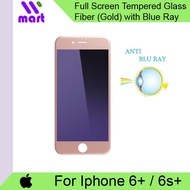 Fiber Blue Ray Tempered Glass Full Screen Protector (Gold) For iP 6+/6s+