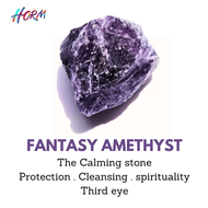 "Horm" หิน Fantasy Amethyst อเมทิสต์ หินแร่ธรรมชาติ แท้100% อัญมณี พลอย
