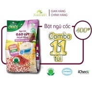 Combo of 11 Bags of Dragon's Blood Brown Rice Cereal [low sugar] 400G{25g*16 packs}(Free 11 bags of 