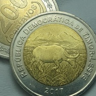 koin bimetal sapi Timor leste 200 Centavos 2017