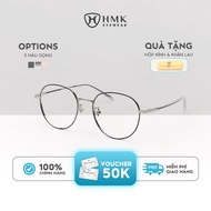 HMK Eyewear Metal Round Frame Titanium Plated Metal Reduces Rust, Thin and Light Fashionable - KL113