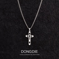 Hollow cross stainless steel necklace