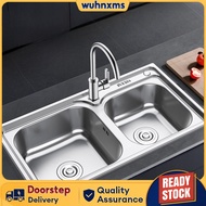 Thickened Kitchen Sink Household Sink Double Sink 304 Stainless Steel Sink Yosoar
