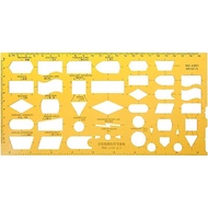 Yellow K-Glue Flowchart Graphic Symbol Template Ruler, Suitable for Offices and Schools, Architectur