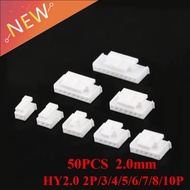 50PCS/SET HY2.0mm Pitch Connector Plug Terminal Housing 2P /3/4/5/6/7/8P With Buckle And Lock Connec