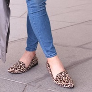 MIT【尖頭平底鞋-豹紋/斑馬黑】 軟底 百搭 不脫膠