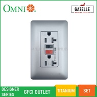 Omni Designer Series GFCI Outlet Titanium DGFCI-201T