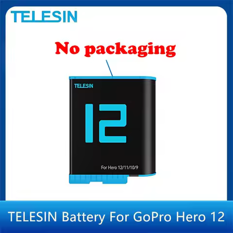 TELESIN 1750 mAh Battery No packaging For GoPro Hero 12 11 10 9 3 Ways Fast Charger Box TF Card Stor