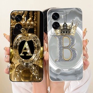 For Honor 90 Lite Case CRT-NX1 Cute Crystal Initial Letters Soft Silicone Lens Protective Cover For 
