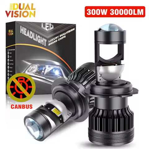 2Pcs H7 H4 LED Headlight With Projector Lens H8 H9 H11 HB3 9005 HB4 30000LM 6000K Hi/Low Beam For Le