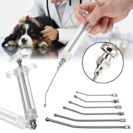 6pcs Curved Gavage Tubes & 1pc 20ml Plastic Steel Veterinary Feeding Syringe Bird Feeding Syringe Fe