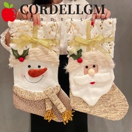 CORDELLGM Christmas Socks, Hanging Exquisite Christmas Candy Bag, Creative Santa Claus Reusable Larg