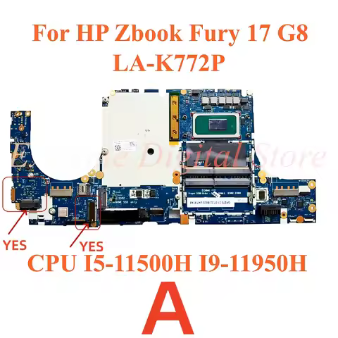 LA-K772P motherboard for HP Zbook Fury 17 G8 Laptop with CPU I5-11500H I7-11800H I9-11950H W-11955M 