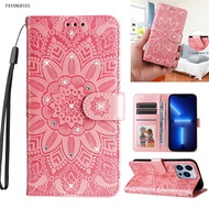 FAYANGRIES Phone case For Oppo Realme C21 (6.5")/C21Y C25Y Flip PU Leather flower Embossed Solid col