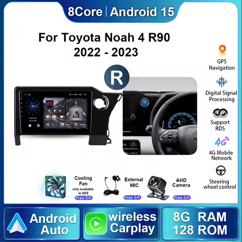8G +128G Android 15 For Toyota Noah 4 R90 2022 - 2023 RHD Carplay WiFi 4G Navi GPS Car Radio Multime