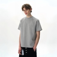 [H2O] American Space Cotton boxy Short-Sleeved Men Spring High Street Niche Stitching Solid Color T-