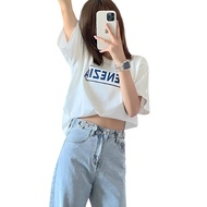 Celana kulot jeans wanita highwaist Desain gesper pinggang yang bisa disesuaikan