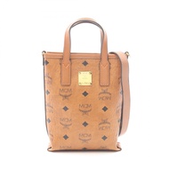 【二手】 MCM手提包，VisetosブラウンPVC塗層帆布皮革，兩用單肩包，女士，二手 B