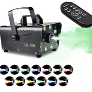 500W LED Colorful Smoke Machine Remote Control Mini Fog Machine Festival Party Stage Effect Atmosphe
