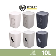 Citylife 10L Kitchen Bathroom Laundry Yoovida Swivel Lid Trash Garbage Bin