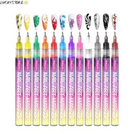LUCKYSTORE Nail Art Pens Set, Quick Dry 12 Colors Nails Art Marker Pens, Hot Waterproof Art Nail Dec