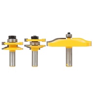 3 Pcs Carbide Cabinet Door Router Bit Set Tenon Knife Cutter Woodworking Tool