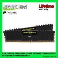RAM CORSAIR 16GB (8GBx2) DDR4 3200MHz VENGEANCE LPX (BLACK) (CMK16GX4M2E3200C16)
