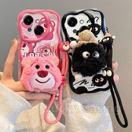 For Tecno Spark Go 1 Tecno Pop 9 4G Case cute doll Water Wave Silicone Shockproof Hand Rope Tecno Sp