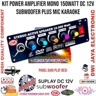 Kit Power Amplifier Mono 150Watt Dc 12Volt Subwoofer Plus Mic Karaoke